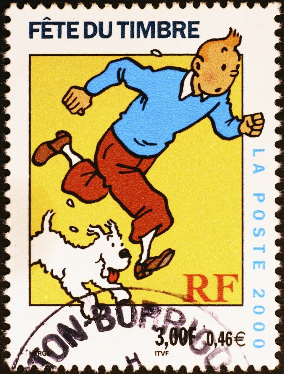 Seriefiguren Tintin och hunden Milou